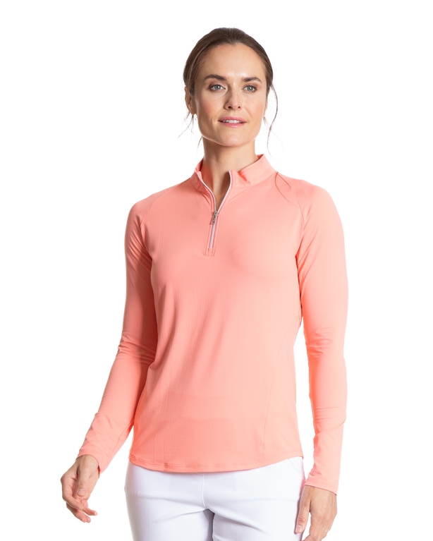 Solid Cooling Sun Protection Quarter Zip Pull Over